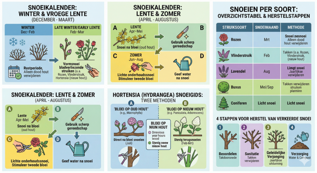 Snoeikalender per seizoen om zelf je struiken te snoeien